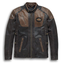 Load image into Gallery viewer, Mens Triple Vent System Harley davidson Trostel Distressed Biker Leather jacket
