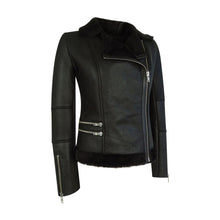Load image into Gallery viewer, Aviator Leather Jacket For Women