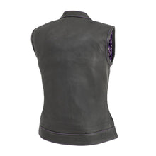 Load image into Gallery viewer, Women's Motorcycle Vest Leather Apparel Limited Edition Jessica Purple