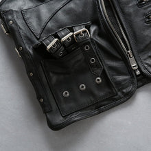 Load image into Gallery viewer, Men's Vest, Upper Quality Cow Skin Adjustable Cowhide Leather Rider Vest