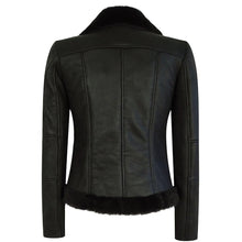 Load image into Gallery viewer, Aviator Leather Jacket For Women