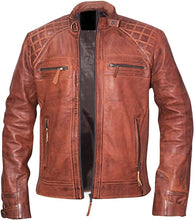 Load image into Gallery viewer, Ride Leather Jacket For Men Vintage Biker Jacket Motorcycle Vintage Jacket