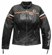 Load image into Gallery viewer, Women's Miss HARLEY DAVIDSON Triple Vent Black Leather Jacket