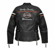 Load image into Gallery viewer, Women's Miss HARLEY DAVIDSON Triple Vent Black Leather Jacket