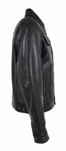 Load image into Gallery viewer, Men's Soft Leather Trucker Black Front Metal Button Coat Motorcycle Jacket