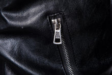 Load image into Gallery viewer, 2020 Fashion Wholesale Multi Zipper Black Collar Men Motorcycle Leather Jacket