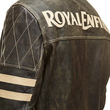 Load image into Gallery viewer, Royal Enfield Biker Jacket Genuine Leather For Men's Cafe Racer Drifter Jacket
