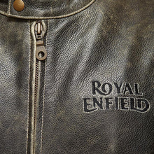 Load image into Gallery viewer, Royal Enfield Biker Jacket Genuine Leather For Men's Cafe Racer Drifter Jacket