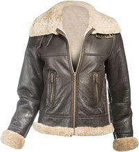 Load image into Gallery viewer, Women's Leather Aviator Jacket
