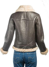 Load image into Gallery viewer, Women's Leather Aviator Jacket
