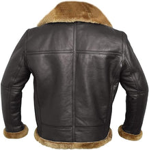 Load image into Gallery viewer, Men Bomber Aviator Real Shearling Leather Jacket
