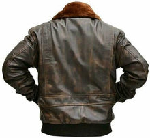 Load image into Gallery viewer, Aviator Jacket Distressed Bomber Leather Jacket
