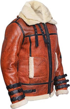 Load image into Gallery viewer, Men’s Aviator Bomber Leather Jacket
