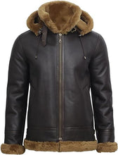 Load image into Gallery viewer, Mens Aviator Leather Bomber Jacket
