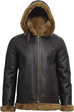 Load image into Gallery viewer, Mens Aviator Leather Bomber Jacket
