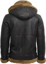 Load image into Gallery viewer, Mens Aviator Leather Bomber Jacket

