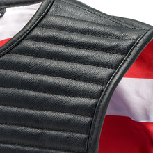 Load image into Gallery viewer, Swat Style Leather Vest Mens Motorcycle Biker Tactical Black Stretch Elastic USA
