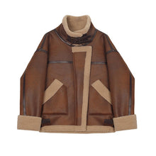 Load image into Gallery viewer, Aviator Leather Jacket With Fur
