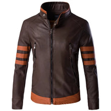 Load image into Gallery viewer, Men's Leather Jackets Men Patchwork Jacket Motorcycle Biker Male Jacket Windbreaker Bike Riding Coat
