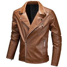Load image into Gallery viewer, Mens Winter Leather Jackets Coats Fashion Windbreaker Male Slim Fit Biker Motorcycle Leather Jacket
