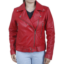 Load image into Gallery viewer, Plus Size Clothing Motorcycle Real Sheep leather jacket For Women
