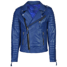 Load image into Gallery viewer, Men Motorcycle Café Racer Bomber Biker Genuine Leather Jacket
