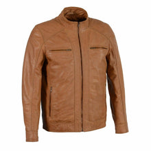 Load image into Gallery viewer, Men's Leather Jacket 100% Genuine Lambskin Brown Biker
