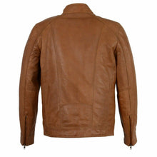 Load image into Gallery viewer, Men's Leather Jacket 100% Genuine Lambskin Brown Biker
