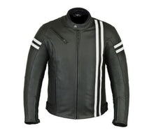 Load image into Gallery viewer, Mens Fashion Leather Motorcycle motorbike Jacket with Armour
