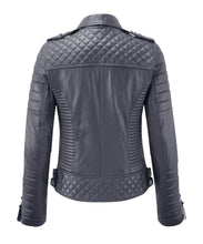 Load image into Gallery viewer, Women's Motorcycle Cafe Racer Biker Genuine Leather Jacket

