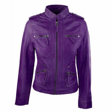Load image into Gallery viewer, New Women's Biker Genuine Lambskin Leather Motorcycle Slim fit Biker Jacket
