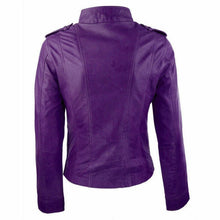 Load image into Gallery viewer, New Women's Biker Genuine Lambskin Leather Motorcycle Slim fit Biker Jacket
