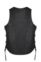 Load image into Gallery viewer, ladies women's soft leather biker motorcycle vest black

