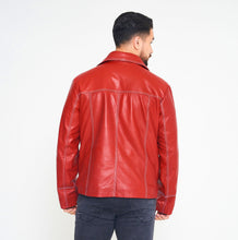 Load image into Gallery viewer, Leather Jacket Manufacturer Fight Club Red Jacket 4 Button Closure Two Inner Outer Pockets Customized Leather Jacket Manufacture
