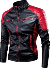Load image into Gallery viewer, Men Leather Zip-Up Waterproof Motorcycle Bomber Jacket
