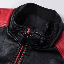 Load image into Gallery viewer, Men Leather Zip-Up Waterproof Motorcycle Bomber Jacket
