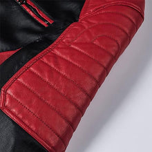 Load image into Gallery viewer, Men Leather Zip-Up Waterproof Motorcycle Bomber Jacket
