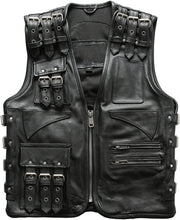 Load image into Gallery viewer, Men's Vest, Upper Quality Cow Skin Adjustable Cowhide Leather Rider Vest
