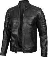 Load image into Gallery viewer, Real Lambskin Leather Biker Motorcycle Jackets For Mens
