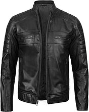 Load image into Gallery viewer, Real Lambskin Leather Biker Motorcycle Jackets For Mens
