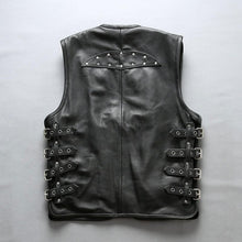Load image into Gallery viewer, Men's Vest, Upper Quality Cow Skin Adjustable Cowhide Leather Rider Vest
