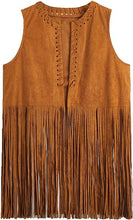 Load image into Gallery viewer, Women's Fringe Suede Leather Vest
