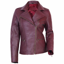 Load image into Gallery viewer, Women's Real Genuine Leather Jacket Slim Fit Zip Up Biker Flight Coat Cafe Racer
