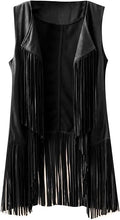 Load image into Gallery viewer, Women's Suede Tassels Vest Cardigan Open-Front Vest Cardigan Jacket
