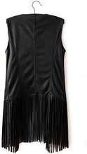 Load image into Gallery viewer, Women's Suede Tassels Vest Cardigan Open-Front Vest Cardigan Jacket
