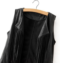 Load image into Gallery viewer, Women's Suede Tassels Vest Cardigan Open-Front Vest Cardigan Jacket
