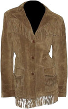 Load image into Gallery viewer, Women's Cowgirl Suede Leather Fringed Coat
