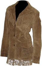 Load image into Gallery viewer, Women's Cowgirl Suede Leather Fringed Coat
