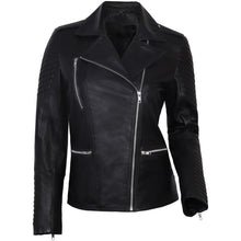 Load image into Gallery viewer, Women's Real Genuine Leather Jacket Slim Fit Zip Up Biker Flight Coat Cafe Racer
