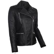 Load image into Gallery viewer, Women's Real Genuine Leather Jacket Slim Fit Zip Up Biker Flight Coat Cafe Racer
